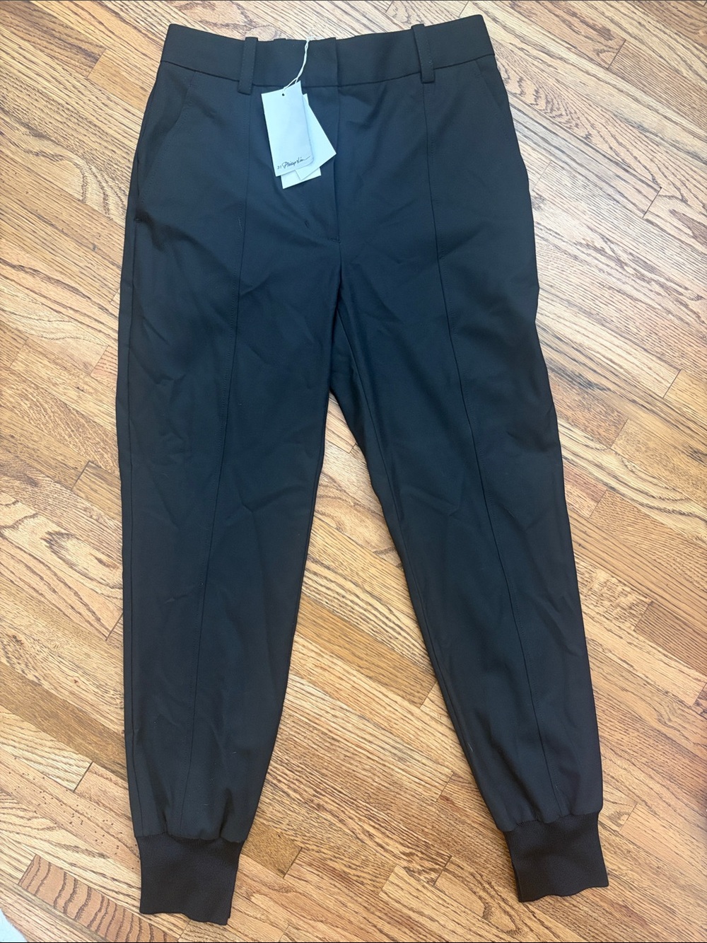 3.1 Phillip Lim Black Tailored Joggers with Rib Cuffs